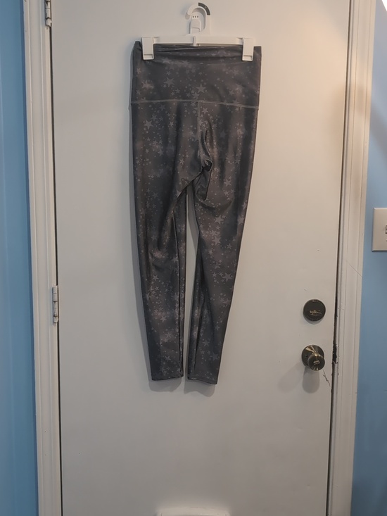 Emily Hsu Gray Silver Shimmer Star High Rise Leggings Size Large - Picture 4 of 4